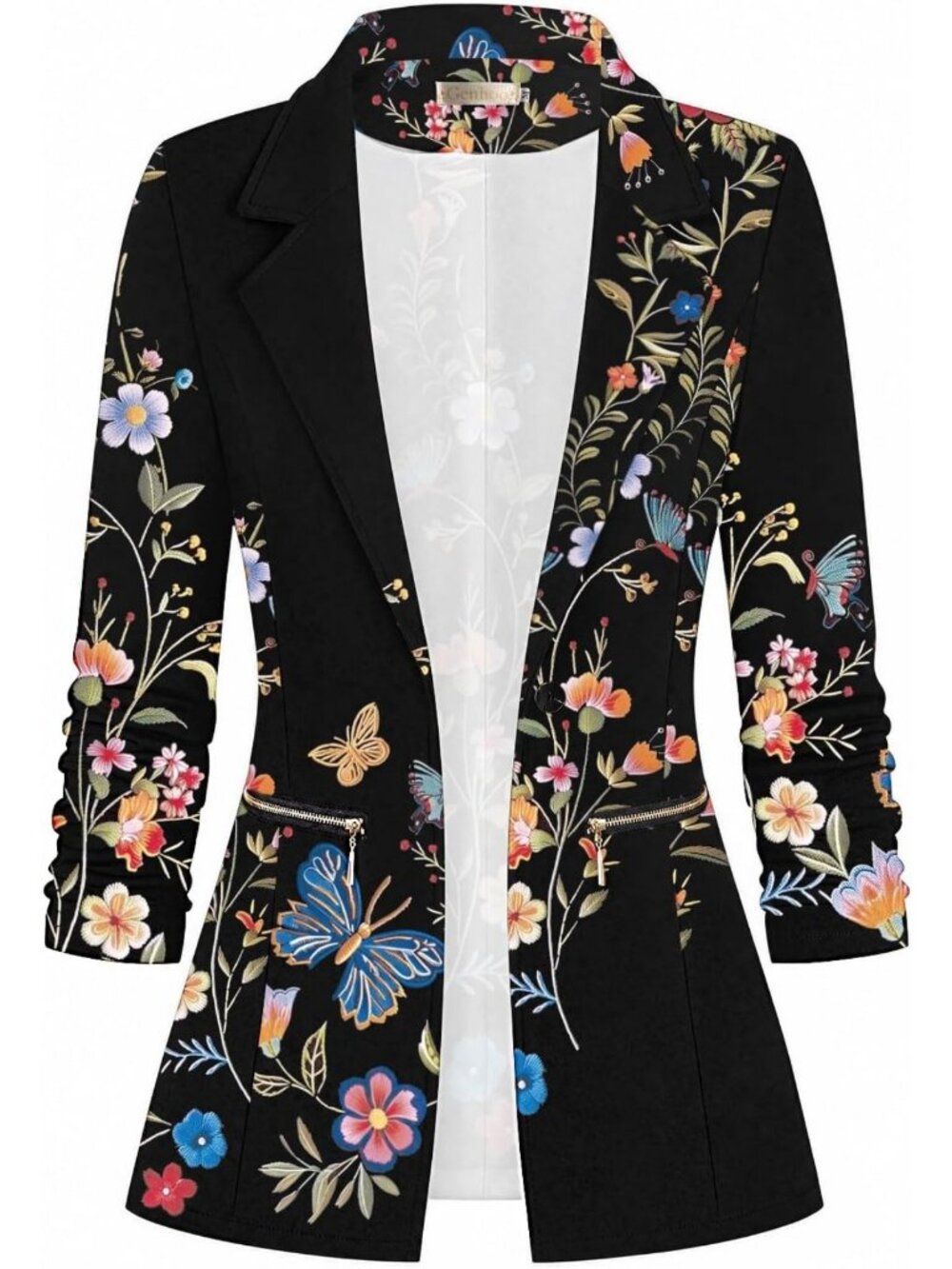 Chic Women's Casual Blazer - Stretchy Long Sleeve Office Jacket for Work